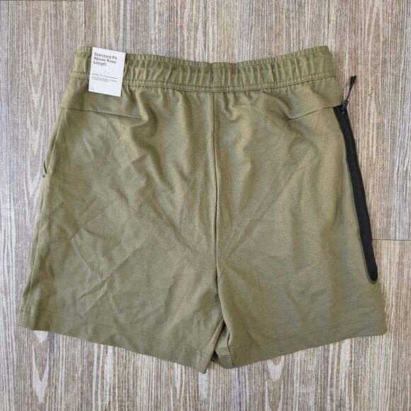 Nike Tech Fleece Shorts Olive Green Men's XL Lightweight Knit Side Zip Pocket LE - Picture 6 of 12